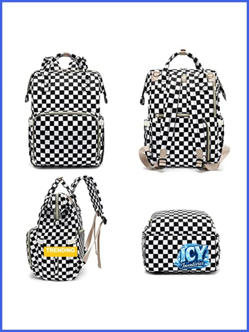 Waterproof Diaper Bag Backpack with Insulated Bottle Pockets, Large Nappy Bag